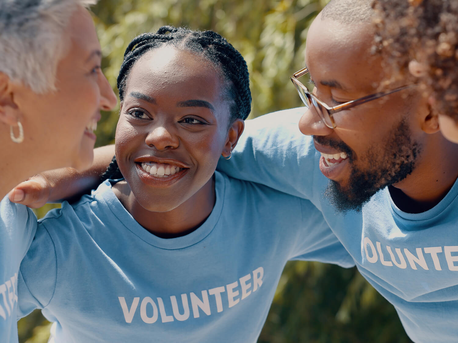 A group of diverse volunteers 